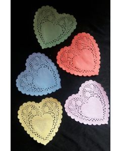 BLONDAS BORDADAS  15 CM. X 100u. CORAZON COLOR