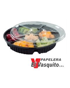 BAND. PLAST. NEGRA 5 DIV. C-TAPA CRISTAL X 10 U.